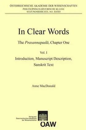 MacDonald |  In Clear Words. The Prasannapada, Chapter One | Buch |  Sack Fachmedien