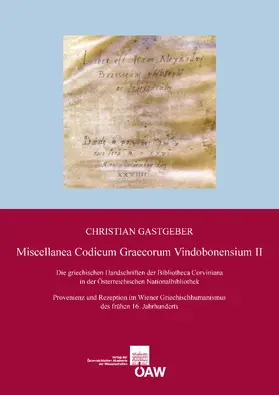 Gastgeber | Miscellanea Codicum Graecorum Vindobonensium II | E-Book | www.sack.de