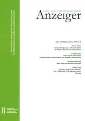  Geistes-, sozial-und kulturwissenschaftlicher Anzeiger 150. Jahrgang, Heft 1+2 2015 | Buch |  Sack Fachmedien