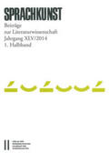 Rössner / Höller / Michaeel |  Sprachkunst. Beiträge zur Literaturwissenschaft / Sprachkunst Jahrgang XLV/2014 1. Halbband | Buch |  Sack Fachmedien