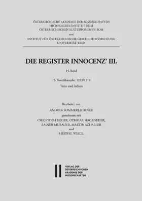Sommerlechner |  Die Register Innocenz’ III. 15. Band | Buch |  Sack Fachmedien