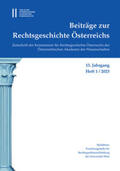 Olechowski |  Beiträge zur Rechtsgeschichte Österreichs, 13. Jahrgang, Hef | Buch |  Sack Fachmedien