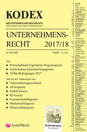 Doralt |  KODEX Unternehmensrecht 2017/18 | Buch |  Sack Fachmedien