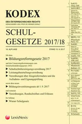 Doralt |  KODEX Schulgesetze 2017/18 | Buch |  Sack Fachmedien