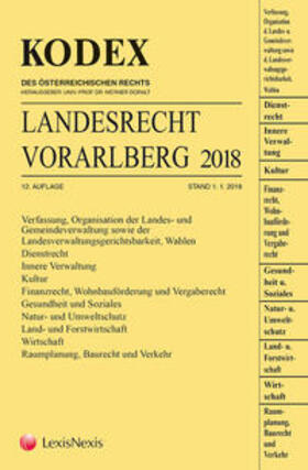 Doralt | KODEX Landesrecht Vorarlberg 2018 | Buch | 978-3-7007-6895-1 | sack.de