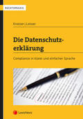 Knotzer / Leisser |  Die Datenschutzerklärung | Buch |  Sack Fachmedien
