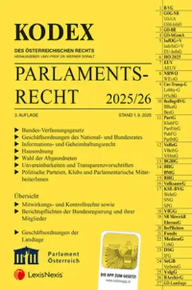 Doralt |  KODEX Parlamentsrecht 2025/26 - inkl. App | Buch |  Sack Fachmedien