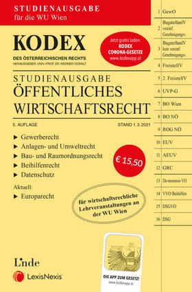 Doralt | KODEX Öffentliches Wirtschaftsrecht 2021 | Buch | sack.de
