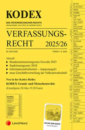 Doralt |  KODEX Verfassungsrecht 2025/26 - inkl. App | Buch |  Sack Fachmedien