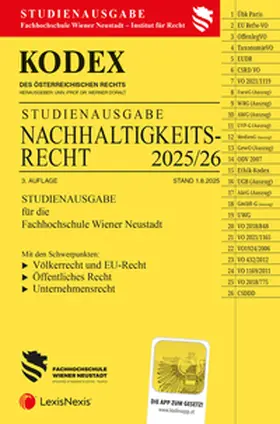 Doralt |  KODEX Nachhaltigkeitsrecht (FH Wr. Neustadt) 2025/26 - inkl. App | Buch |  Sack Fachmedien