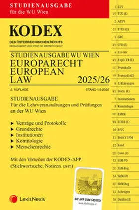 Doralt |  KODEX Europarecht / European Law für die WU Wien 2025 - inkl. App | Buch |  Sack Fachmedien