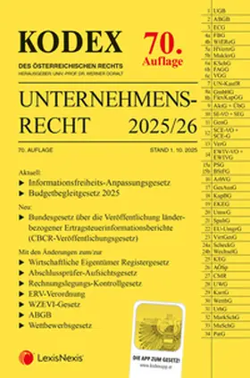 Doralt |  KODEX Unternehmensrecht 2025/26 - inkl. App | Buch |  Sack Fachmedien
