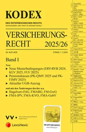 Doralt |  KODEX Versicherungsrecht Band I 2025/26 - inkl. App | Buch |  Sack Fachmedien
