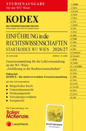 Doralt |  KODEX Einführung in die Rechtswissenschaften WU 2026/27 | Buch |  Sack Fachmedien