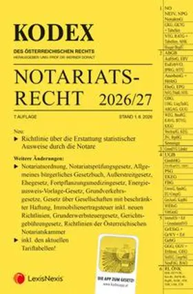 Doralt |  KODEX Notariatsrecht 2026/27 - inkl. App | Buch |  Sack Fachmedien