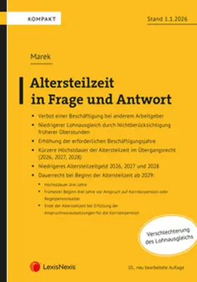 Marek |  Altersteilzeit in Frage und Antwort | Buch |  Sack Fachmedien