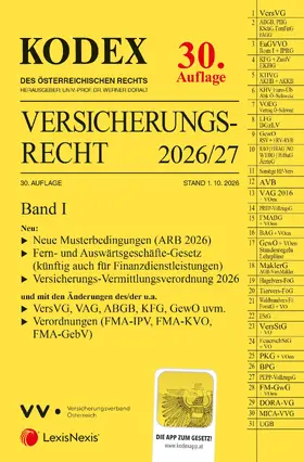 Doralt |  KODEX Versicherungsrecht Band I 2026/27 | Buch |  Sack Fachmedien