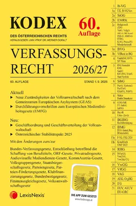 Doralt |  KODEX Verfassungsrecht 2026/27 | Buch |  Sack Fachmedien