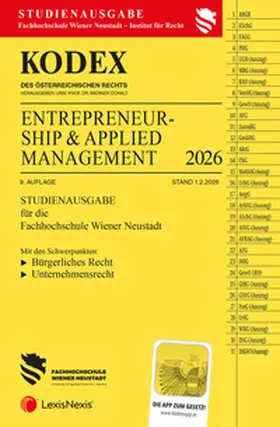 Doralt |  KODEX Entrepreneurship & Applied Management (FH Wr. Neustadt) 2026 | Buch |  Sack Fachmedien