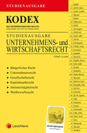 Doralt |  KODEX Unternehmens- und Wirtschaftsrecht - Studienausgabe allgemein | Buch |  Sack Fachmedien