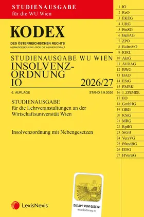 Doralt |  KODEX Insolvenzordnung für die WU 2026/27 | Buch |  Sack Fachmedien