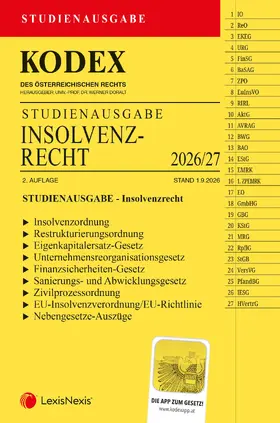 Doralt |  KODEX Insolvenzrecht Studienausgabe 2026/27 | Buch |  Sack Fachmedien
