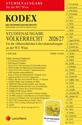 Doralt |  KODEX Völkerrecht Studienausgabe WU Wien 2026/27 | Buch |  Sack Fachmedien