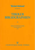 Heller / Niedermair |  Tirolensienkatalog. Zuwachsverzeichnis der UB Innsbruck für das Jahr 1998 | Buch |  Sack Fachmedien