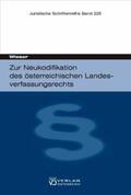 Wieser |  Wieser, B: Zur Neukodifikation des österreichischen Landesve | Buch |  Sack Fachmedien