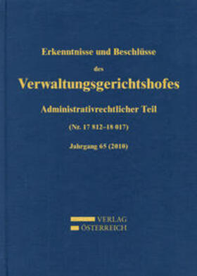 Bumberger | Erkenntnisse und Beschlüsse des Verwaltungsgerichtshofes | Buch | 978-3-7046-6543-0 | sack.de
