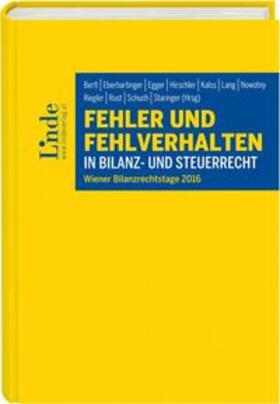 Bertl / Egger / Nowotny |  Fehler und Fehlverhalten in Bilanz- und Steuerrecht | Buch |  Sack Fachmedien