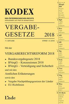 Konetzky / Doralt | KODEX Vergabegesetze 2018 | Buch | 978-3-7073-3718-1 | sack.de