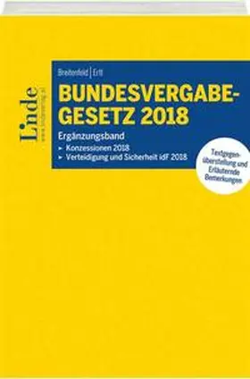 Breitenfeld / Ertl |  Bundesvergabegesetz 2018 - Ergänzungsband | Buch |  Sack Fachmedien