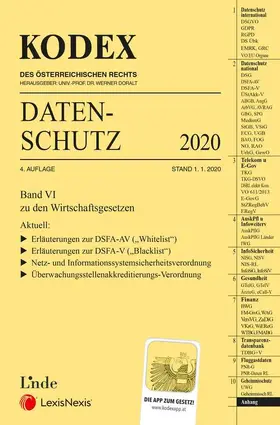 Pachinger / Doralt | KODEX Datenschutz 2020 | Buch | 978-3-7073-4176-8 | sack.de