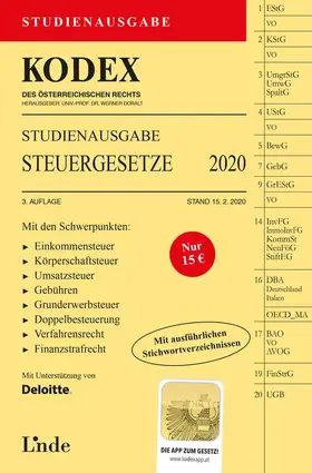 Bodis / Doralt |  KODEX Studienausgabe Steuergesetze 2020 | Buch |  Sack Fachmedien