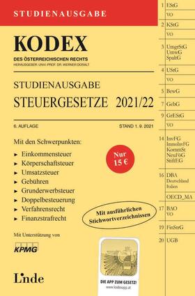 Bodis / Doralt | KODEX Studienausgabe Steuergesetze 2021/22 | Buch | 978-3-7073-4459-2 | sack.de