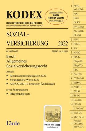 Brameshuber / Doralt | KODEX Sozialversicherung 2022, Band I | Buch | 978-3-7073-4575-9 | sack.de