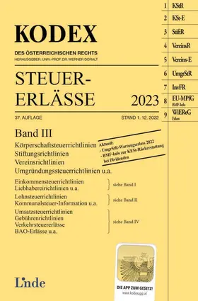 Titz-Frühmann / Doralt / Titz |  KODEX Steuer-Erlässe 2023, Band III | Buch |  Sack Fachmedien