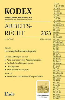 Stech / Ercher-Lederer / Doralt |  KODEX Arbeitsrecht 2023 | Buch |  Sack Fachmedien