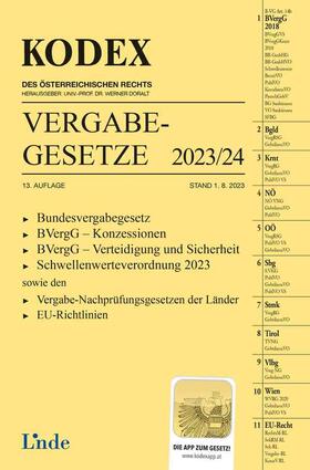 Konetzky / Doralt | KODEX Vergabegesetze 2023/24 | Buch | 978-3-7073-4874-3 | sack.de