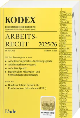 Stech / Ercher-Lederer / Doralt |  KODEX Arbeitsrecht 2025/26 | Buch |  Sack Fachmedien