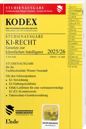 Wagner / Mofidian / Doralt |  KODEX Studienausgabe KI-Recht 2025/26 | Buch |  Sack Fachmedien