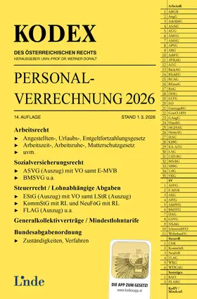 Seebacher / Doralt |  KODEX Personalverrechnung 2026 | Buch |  Sack Fachmedien