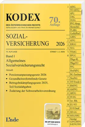 Böhm / Doralt | KODEX Sozialversicherung 2026, Band I | Buch | 978-3-7073-5458-4 | www.sack.de