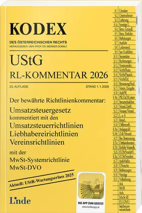 Pernegger / Doralt |  KODEX UStG-Richtlinien-Kommentar 2026 | Buch |  Sack Fachmedien