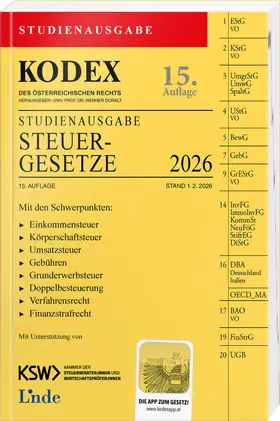 Bodis / Doralt |  KODEX Studienausgabe Steuergesetze 2026 | Buch |  Sack Fachmedien