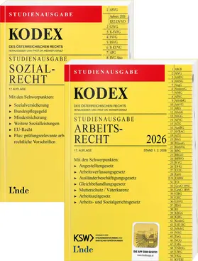Doralt |  KODEX-Paket Studienausgabe Arbeits- und Sozialrecht 2026 | Buch |  Sack Fachmedien