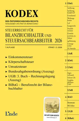 Hilber / Doralt |  KODEX Steuerrecht für Bilanzbuchhalter und Steuersachbearbeiter 2026 | Buch |  Sack Fachmedien