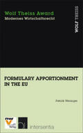 Weninger |  Formulary Apportionment in the EU | Buch |  Sack Fachmedien