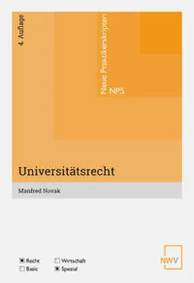 Novak |  Universitätsrecht | Buch |  Sack Fachmedien